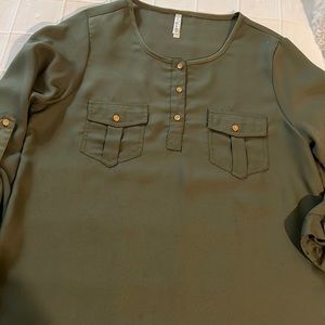 Olive Green Women’s long sleeve Blouse